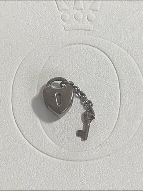 Authentic Pandora ALE 925 Sterling Silver Key to my Heart Lock Dangle Key Charm
